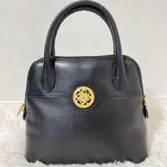 極美品 バレンシアガ ハンドバッグ ブランドロゴ 金具 ブラック レザー
