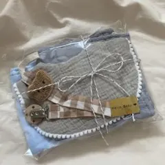 出産祝い　男の子　ベビー　プチギフト　ラッピング　ハンドメイド　くま