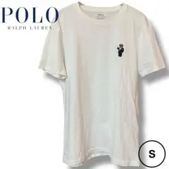 美品【Polo Ralph Lauren】ポロベア 半袖Tシャツ 刺繍 白 S