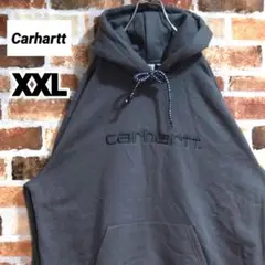 《カーハート》美品 グレー XXLビッグサイズ 刺繡ビッグロゴ パーカー