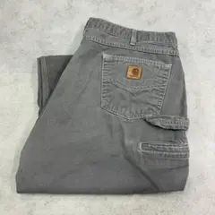 カーハート　革タグ　ストリート　ペインターパンツ　ワークパンツ　古着　グレー