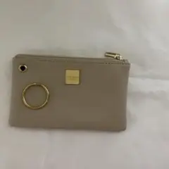 ベージュ 合成皮革 コインケース