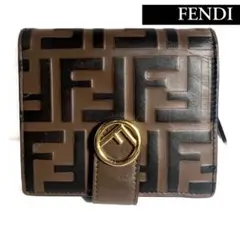 【FENDI フェンディ】折り財布 二つ折り財布 ズッカ柄 アナグラム