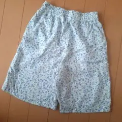 UNIQLO リラコ レーヨン ハーフパンツ 110 花柄 ブルー