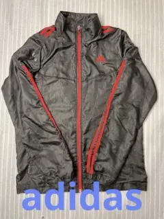 adidas アディダス　ナイロンジャケット L 黒/赤