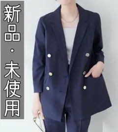 【新品】naturalcoutureべこべこ金釦綿麻テーラードジャケット
