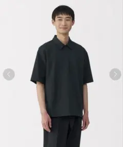 ‼️8/30までセール‼️ 無印良品 涼感 ワイド ポロシャツ L ブラック