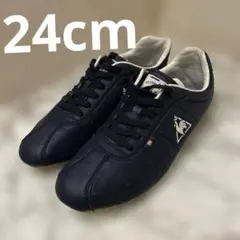 ✨️美品✨️人気✨️ルコックスポルティフ　スニーカー　ネイビー 24cm フランスロゴ