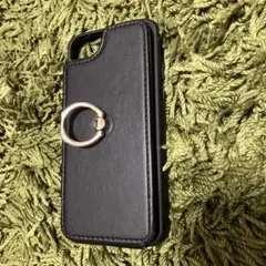 iPhoneケース カード収納 リング付き