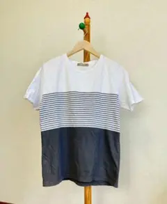 nano universe ナノユニバース Tシャツ 半袖 ボーダー Sサイズ