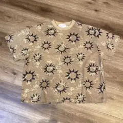 ベージュ 太陽プリント Tシャツ 130cm