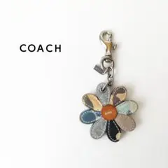 コーチ COACH 花モチーフ レザー 本革 キーホルダー キーリング チャーム