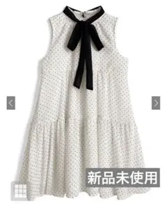 GRL グレイル　ドット柄ボンタイノースリーブミニワンピース　gn476 新品