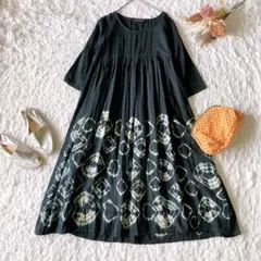 MALAIKA マライカ 絞り染め ロングワンピース タイダイ ゆったり ガーゼ