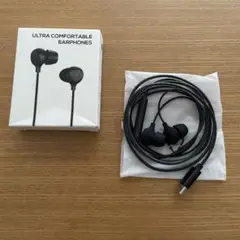 タイプCイヤホン 有線イヤホン イヤフォン ブラック　新品箱付き