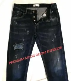 P.M.D.S. ダメージ加工ストレッチテーパードデニム PAUL 30