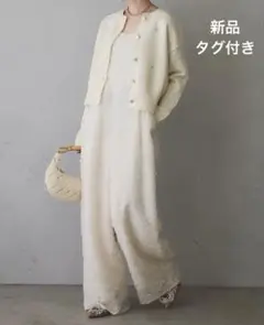 新品　andrea&co 【AUBREY】フリンジジャガードサロペット