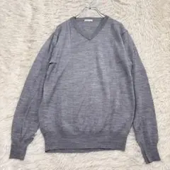 6904 美品✨GU 薄手長袖ニット セーター メンズM グレー サマーニット