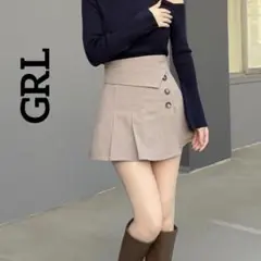【新品】GRL グレイル インパン裏地付きアシンメトリーミニスカート S
