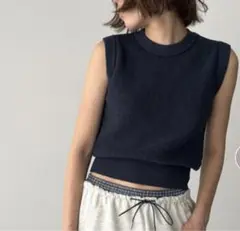 CANAL JEAN El mar コットンリネンニットタンク ネイビー