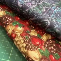 お買い得★プリント生地 110×50 2枚 A19-8