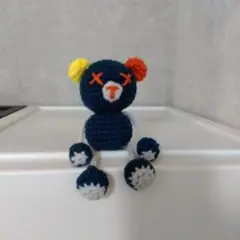 ハンドメイド　編み物　くまのあみぐるみ