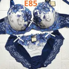 【新品未使用】格安！ブラショーツセット E85 10562 ブルー 脇高 綺麗