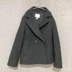 美品✦H&M ピーコート S 細身 黒ブラック 裏地付 美シルエット