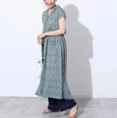 coen コーエン　リーフプリントワンピース