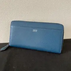 TAKEOKIKUCHI タケオキクチ 青 レザー ラウンドファスナー 長財布