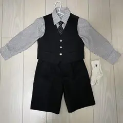 フォーマルスーツ 110cm 黒 ストライプ