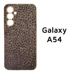 Galaxy A54 5G ケース ブラック ヒョウ柄 メッキ