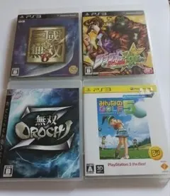 PS3ソフト4本セット（無双6, ジョジョ, 無双OROCHI, みんゴル5）