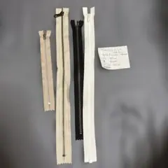 ファスナー4本セット（白・グレー・黒・ベージュ）
