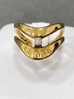 CELINE セリーヌ K18 ダイヤ0.07ct リング ヴィンテージ