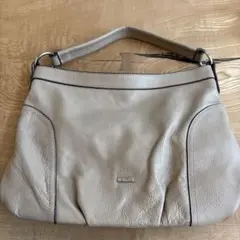 ピンクベージュ レザー ショルダーバッグ