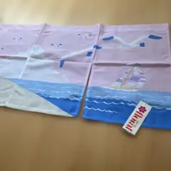 海とビーチのデザインのれん マリン　ピンク