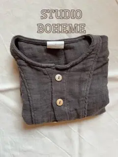 STUDIO BOHEME ベビー　グレー ボタン付きシャツ