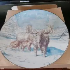 非売品、VOLVO,北欧トナカイ絵皿 1999年