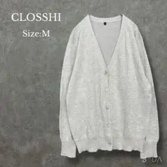 クロッシー CLOSSHI【M】薄手ニットカーディガン 長袖 グレー シンプル