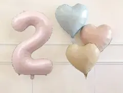 2と5の数字とハートのバルーンセット