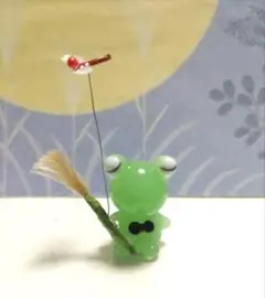 ガラス細工ミニチュア　カエル秋バージョン