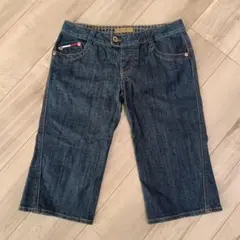tommy jeans ダークデニム クロップドパンツ M