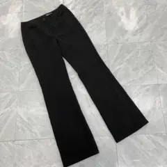 EKDUTIN ブラック センタープレス ワイドパンツ ストレッチ 40サイズ