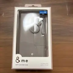 & me ソフトレザーケース iPhone 15対応　グレージュ　新品