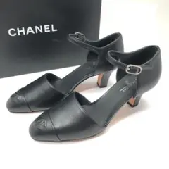 シャネル CHANEL パンプス 靴 ブラック ココマーク 箱付き 匿名配送