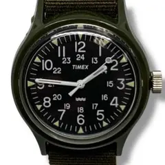 【美品・電池交換済】TIMEX オリジナルキャンパー ブラックｘグリーン