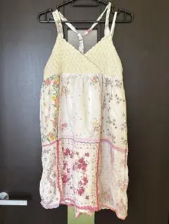 お盆セール❣️パラピオン　綿ニットヴィンテージパッチワーク　キャミソールチュニック