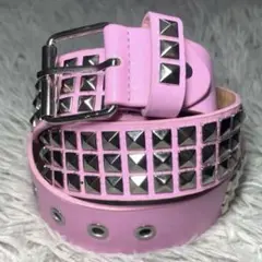 ピンク×スタッズ ワイドベルト Y2K ギャル パンクファッション
