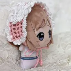 〈ピンク色×白色〉ぬい服　ヘッドドレス　にじぬい　ちびぐるみ